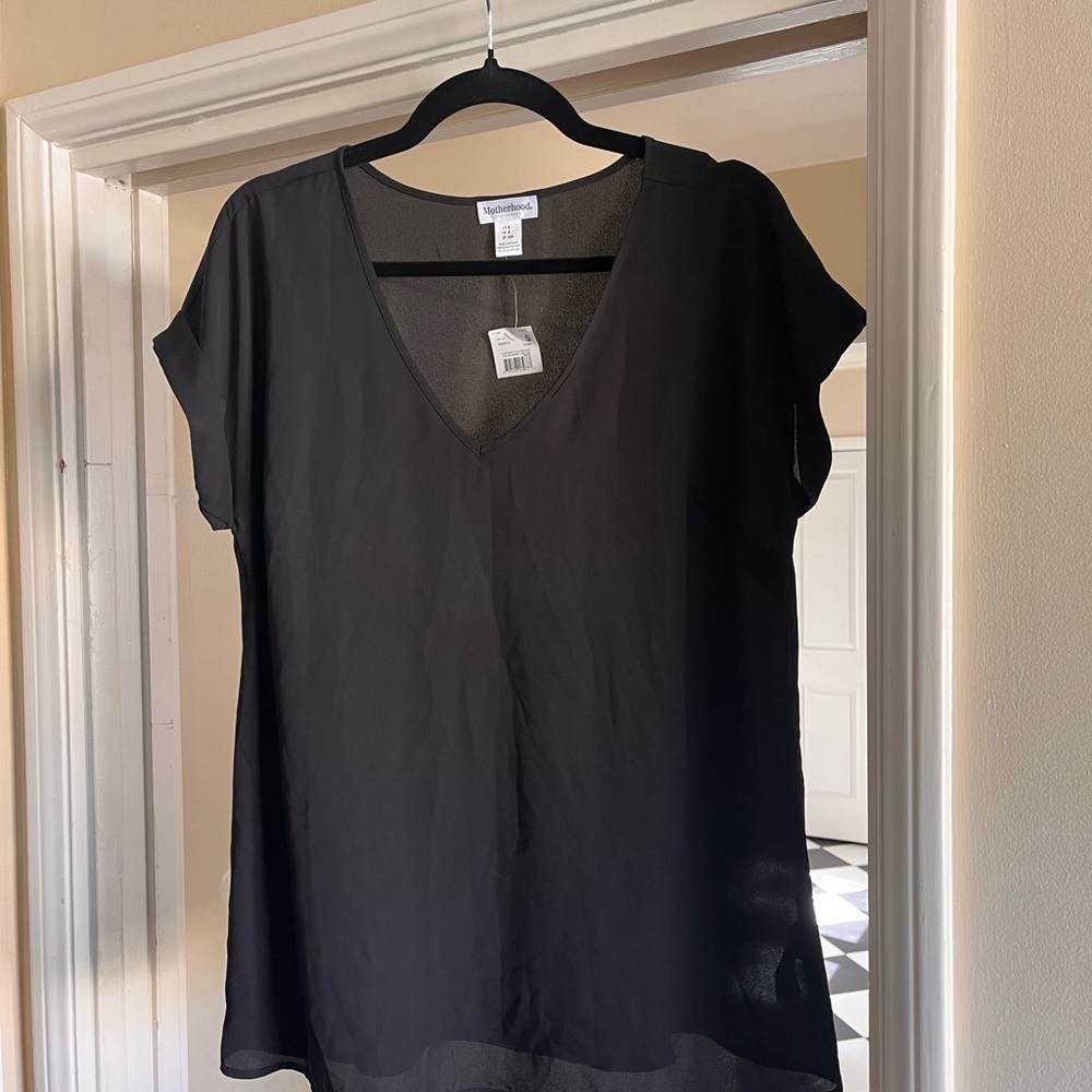 Motherhood Black V-Neck Blouse
